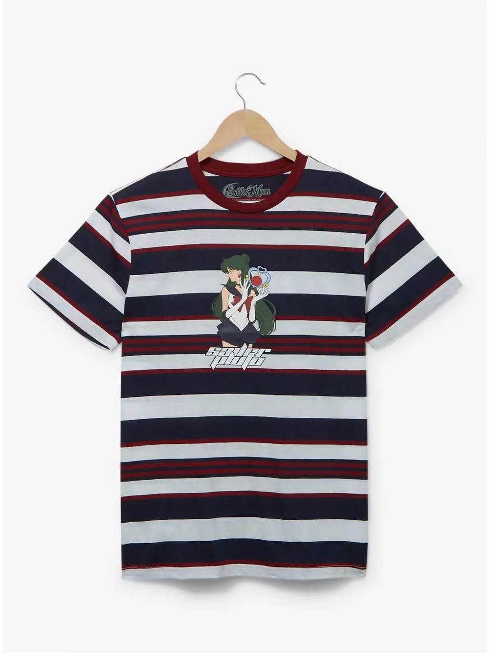 Sailor Pluto Striped Graphic Tee in Navy, White & Burgundy | Sailor Moon Merch
